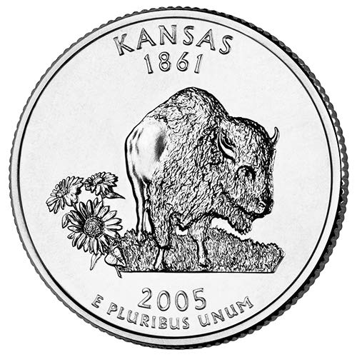 2005 S srebrni dokaz Kansas State Quarter Chort Concirculirani američki metvica