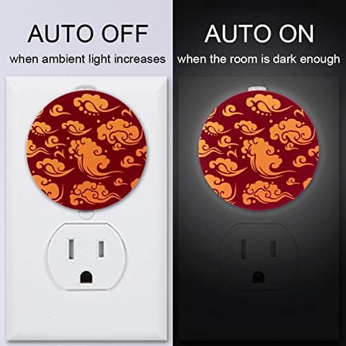2 paket Plug-in Nightlight LED noćno svjetlo sa senzorom sumraka do zore za dječiju sobu, rasadnik, kuhinju, hodnik crveni kineski