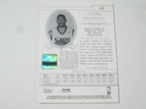 2007 Bowman Sterling Andre Iguodala potpisana autografraškom dresovom karticom 76ers 40 - Košarka autograđena igra Rabljene kartice