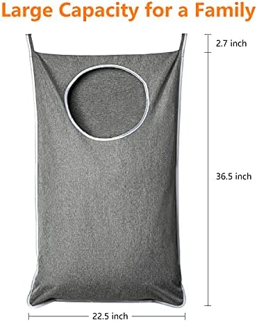 Anstrout XL viseća korpa za veš, izuzetno velika korpa za vrata otporna na suze sa 2 vrste kukica za prljavu odeću, uštedite prostor u kupatilu viseća torba za veš