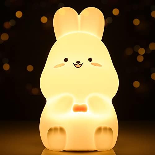 LOVERUIS slatka zečica noćno svjetlo za djecu - zečja lampa zečja lampa životinjsko noćno svjetlo sa 7 boja koje se mijenjaju USB Punjivo za rođendanske poklone