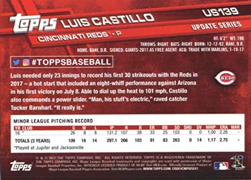 2017 Ažuriranje serija # US139 Luis Castillo Cincinnati Reds bejzbol rookie kartica