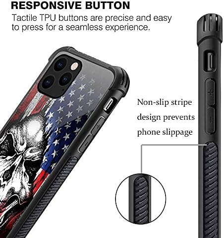 iPhone 13 Pro Max Case, američka zastava Skubani kamen uzorak dizajn iPhone 13 Pro Max futrole za muškarce, šanka otporna na struju za jabuku