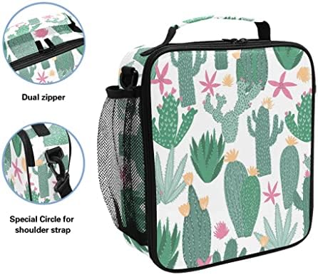LIRUXUN slatka kaktus torba za ručak za žene djevojčica djeca Djeca termo izolovana zelena kutija za ručak Tote hrana piknik torba