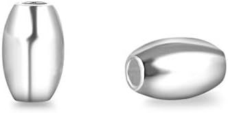 5kom Adabele autentično pozlaćeno srebro 8mm glatke ovalne pirinčane Odstojne perle za izradu nakita SS111-8
