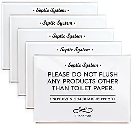 Reilly originali 3,5x5 inčni septički sistem Znak kupaonice, ne ispirajte pravila ~ spremni za sticanje ~ premium finiš, izdržljiv