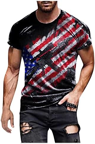 XXBR muške dnevne majice Sportska američka zastava Tee kratki rukav T-majica Stars and Stripes vrhovi prilagođenih majica Design Muss