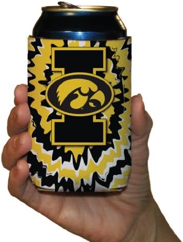 University of Iowa - Can Cooler set od 6 - Dizajn 14 - crno, zlato, bijeli tyedy
