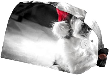 JAVENPROEQT uniseks radni šešir božićnih Jelena sa dugmetom（2kom） Podesiva kravata sa trakom za znoj jedne veličine