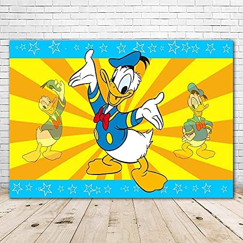 Funny rođendan tema Donald Duck Party Dekoracije 7x5ft Vinyl plava žuta Duck Baby tuš pozadina za dječaka Sretan rođendan Donald Duck