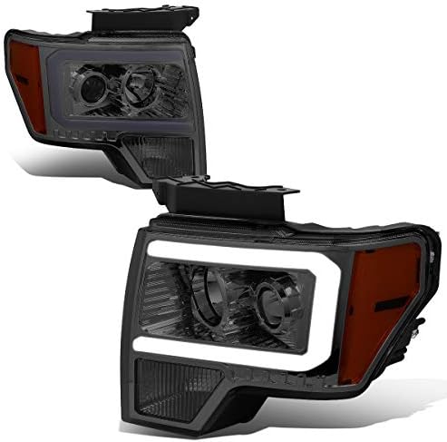 3D LED DRL + žmigavac dimljeno kućište jantarni ugaoni projektor lampe za glavu kompatibilne sa Ford F-150 09-14
