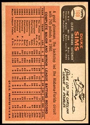 1966. TOPPS # 169 vojvoda Sims Cleveland Indijanci Dean's Cards 5 - ex Indijanci