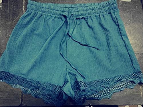 Andongnywell Hlače za žene Solid Rucfle HEM crtež pidžama Mini hlače Čvrste kratke pantalone