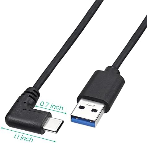 Pravi ugao USB C kabel, USB 3.0 5 Gbps Super brzina, 3 ft crna - 90 stupnjeva
