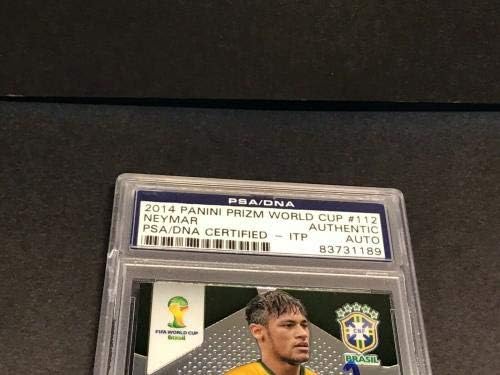 Neymar potpisao 2014 Panini Prizm Card Cup Cup 112 Brasil AUTO PSA / DNK COA 1A - Nogometne kartice sa autogramom