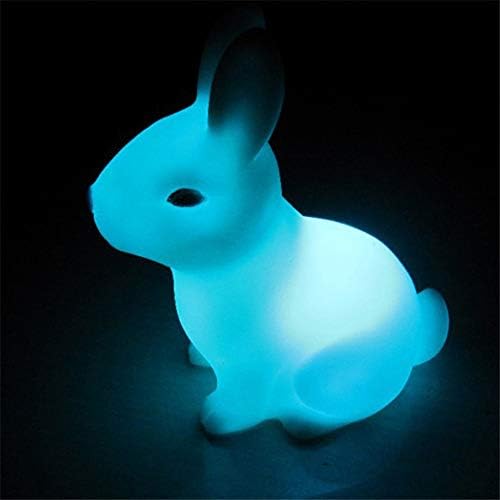 Noćno svjetlo LED zečja lampa koja mijenja boju lampe na baterije Kućni stol dekor bijeli