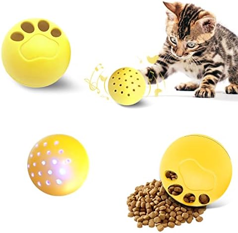 PKNOVEL 4 kom. CAT kuglica 2 CAT tretira 1 Bljeskalica 1 lopta sa belom interaktivne mačke igračke za unutarnje mačke odvojive mačke