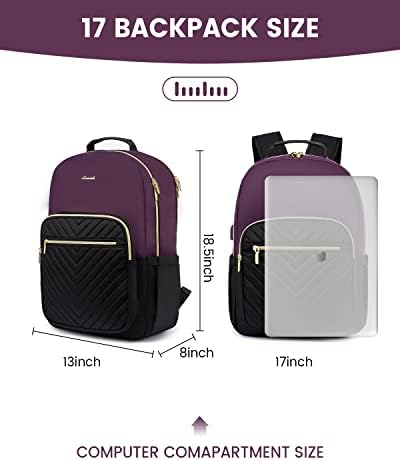 LOVEVOOK laptop ruksak za žene, velika putna torba sa USB portom Fit 17 inčni Laptop, izdržljiva torbica za poslovni posao, ruksak