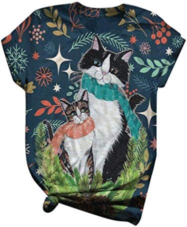 Majice za žene Plus veličina, životinjski štampani grafički vrhovi O-vrata kratki rukavi majica Casual bluza bluza