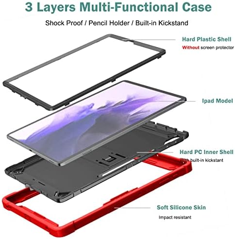 Tablet PC kućište Kompatibilan sa Summung Galaxy Tab S7 FE 12.4 Čvrsti hibridni otporni na udarci otporni na udarce