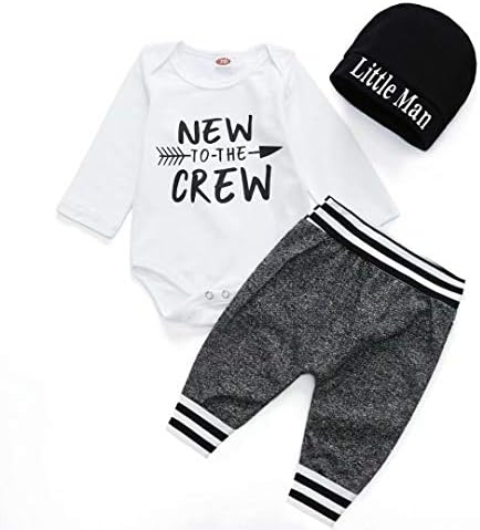 Tepuce Baby Boy Odeća Slatka odjeća za novorođenčad Outfits Pismo bate, dugi rukav rub + hlače + set odjeće za šešir 3pcs