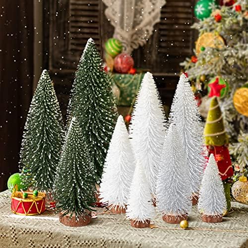 9pcs Mini božićna stabla Božićni dekor umjetni božićni ukrasi sa 4 veličine, božićne boce boce božićne ukrase stola