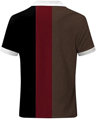 Muška klasična polo majica s kratkim rukavima u boji blok nakupljanog kratkih kratkih kratkih ležernih radnog sportova Golf majica,