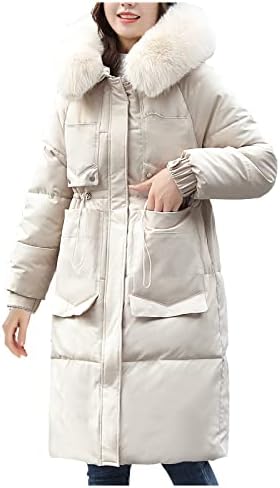 Zimski kaput s kapuljačom velikih plišanih ovratnika za vuču sa kapuljačom s kapuljačom dolje podstavljena džepa jakna za jaknu za jaknu