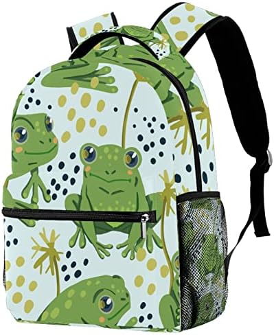 Javenproeqt Slatka žaba lice izdržljivi ruksak za laptop za studente, dnevni list za školski putni rad