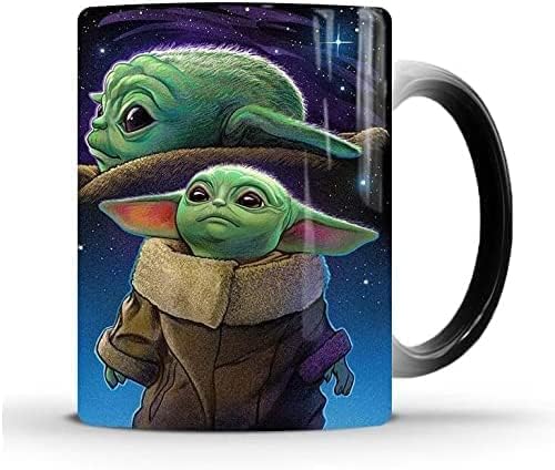 DuofLily Baby Yoda magična šolja za promjenu boje Star Wars 11oz Creative keramička šolja za kafu, rođendanski poklon za dečka djevojku