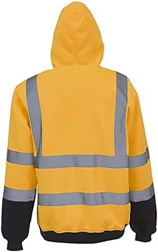 XXBR muške sigurnosne dukseve, cestovni rad visoke vidljivosti pulover dugih rukava s kapuljačom dukserice na otvorenom