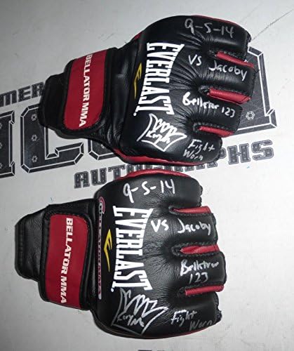 King Mo 2x potpisan Bellator 123 borba istrošene rabljene rukavice PSA / DNK COA Muhammed Lawal-Autogramed UFC rukavice