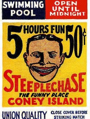 1920 - te - Steeplechase - Coney Island - New York-reklamna šolja za šibice
