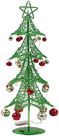 AMOSFUN Roditeljity Decor Mini gvožđe Božićno stablo Iron Art Božićni sto za božićni ukras sa jingle zvonom božićne zabave Center