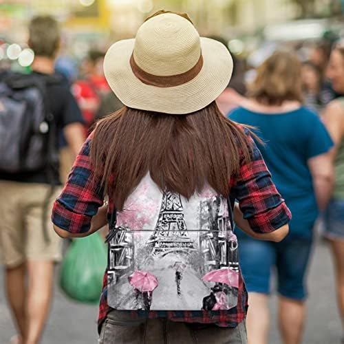 VBFOFBV putni ruksak, backpack laptop za žene muškarci, modni ruksak, pariz Eiffel toranj ružičasta romantična umjetnost