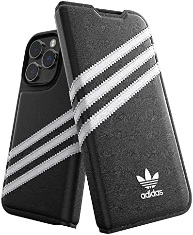adidas Flip Case dizajniran za iPhone 14 Pro | Shockproof zaštita od pada / kompatibilno sa bežičnim punjenjem / 6.1 Inch crno/bijela