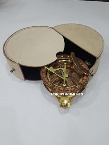 4 bakar i mesingani sundial sa bijelim futrolom Besplatno ~ nautički poklon Predmet rustikalni vintage home Decor pokloni
