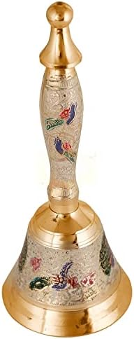 LCRAFT Brass ručno zvono zvono - Pooja zvono za Mandir - Diwali Puja Handbells - indijska Pooja Ghanti za hramove Diwali ukrasi -