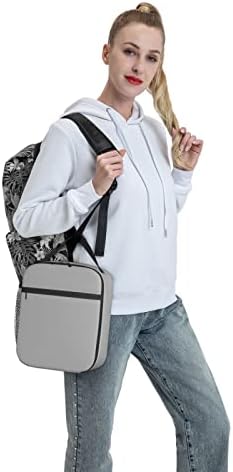 Siva torba za ručak za muškarce žene tinejdžeri siva kutija za ručak izolovana termo sa džepom za rad u Kancelariji za putovanja planinarenje