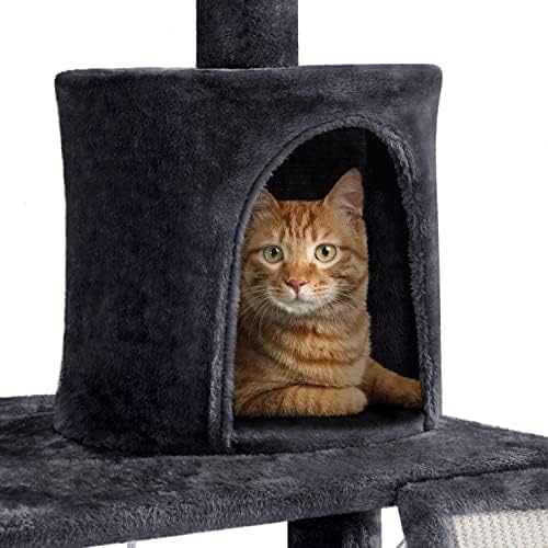 TopeakMart Cat Tower za zatvorene mačke 63,5INCH, CAT Namještaj Condo s grebanjem postova kao centra za aktivnost mačića