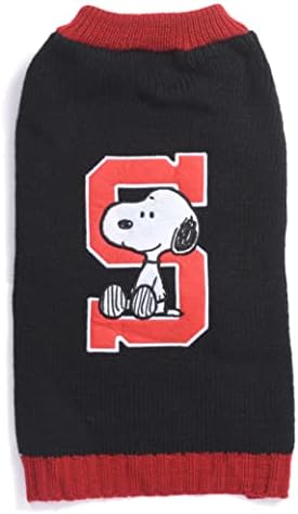 Peanuts for Pets Comics Snoopy Collegiate Dog džemper, srednje meka i udobna Dog Odjeća Dog Odjeća Dog Shirt Peanuts for Pets Snoopy srednji Dog džemper, Srednja Dog Shirt for Medium Dogs Black