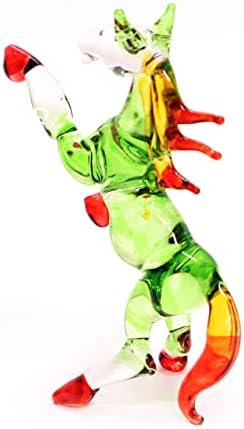 Changthai dizajn TINY 3 visoko uzgoj zelene crvene žute konkurine - minijaturni ručni puhati stakleni staklo Mare ždrijebne ponijem male kristalne životinje ukrasne kolekcionarske figure Početna Décor Pokloni
