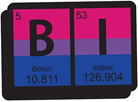 Primjenjivo bunk biseksualne zastave Boron jod jodin periodični elementi tablice - vinilna naljepnica naljepnica 4 inča