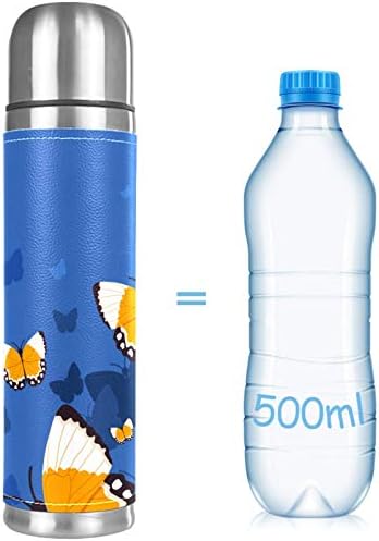 Vakuum izolirana od nehrđajućeg čelika, leptir plavi print Termos boca vode za vruće i hladne napitke djeca odraslih 17 oz