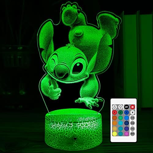 golioklsy Stitch pokloni za djecu,Stitch noćno svjetlo s daljinskim upravljačem & amp; Smart Touch,7 boja + 16 boja koje mijenjaju Opreated,Prigušiva Stitch lampa kao noćna lampa praznični pokloni