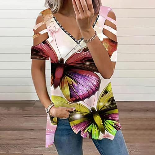 Žene Bluze Ležerne duge rukave Ljetna majica V izrez Casual Thirsts Puff rukavi za žene za žene Čvrsti bluza