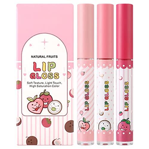 Xiahium Night And Day Lip Plumper Velvet Pink Lip Glaze Non Stick Cup Three Fruits Set Lip Gloss Nude Boja Cute Set Ruž Za Usne Trajni
