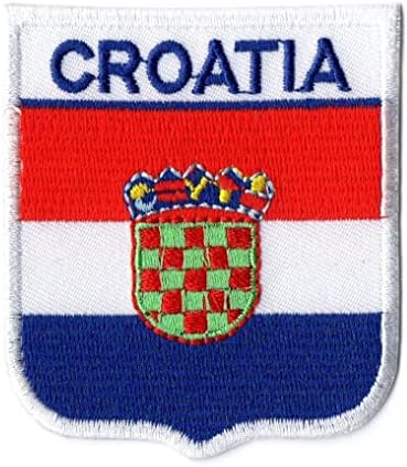 Prvo bilo što Hrvatska zastava zastava glačalo na izvezenom za šešir jakne ruksake ruksake traperice veličine oko 2,80x2,50 inča A356