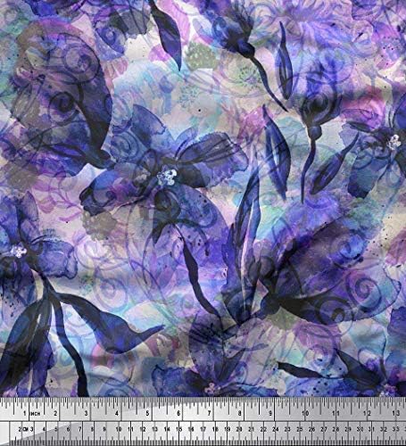 Soimoi Cotton Jersey Fabric Floral & amp; Texture Print Fabric by the Yard 58 inch Wide