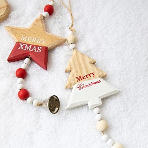 Božićne ukrase drvene božićne ukrase sa ukrasom zvona, zvjezdani božićni drvsko oblikovanje srca viseći drva božićne privjeske Božićno